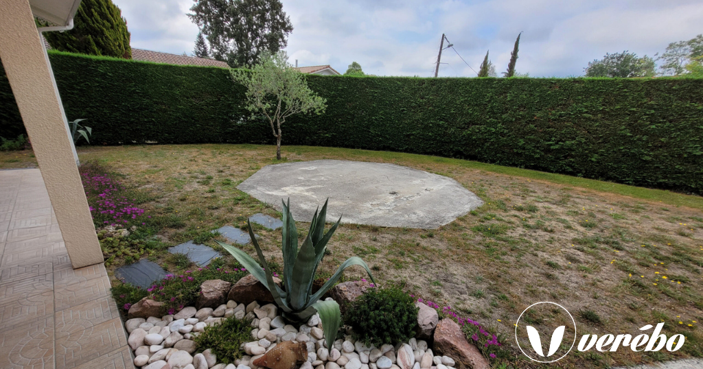 Jardin avec de l'herbe jaunie